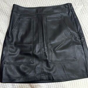 Black leather skirt